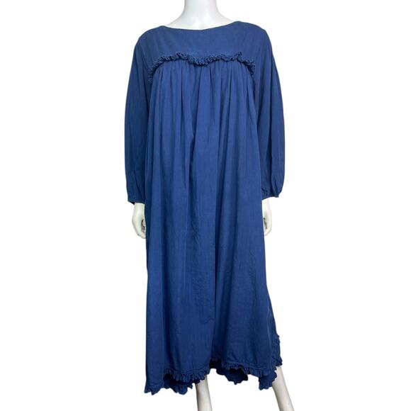 Rudy Jude Women's M Navy The Early Riser Cottagecore Prairie Boho Maxi Dress EUC - Picture 1 of 4